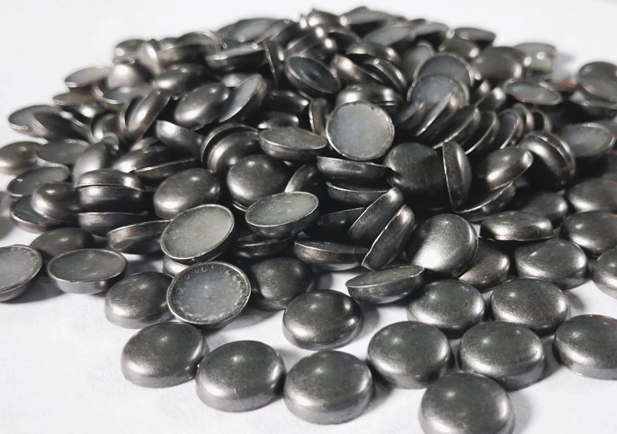 Hotfix zinc alloy convex studs - round - Antique Silver 10 mm