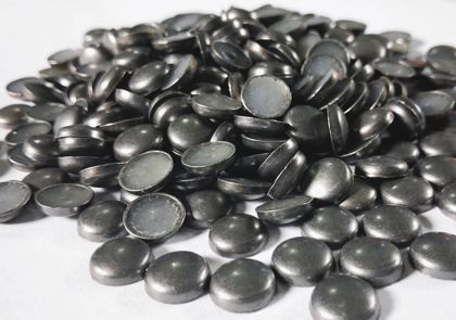 Hotfix zinc alloy convex studs - round - Antique Silver 10 mm