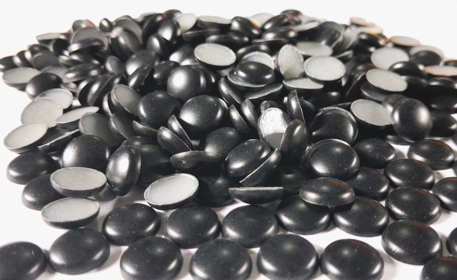 Hotfix zinc alloy convex studs - round - Matte Black 10 mm