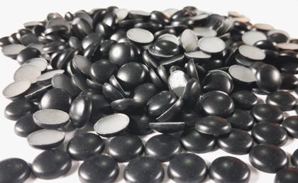 Hotfix zinc alloy convex studs - round - Matte Black 10 mm