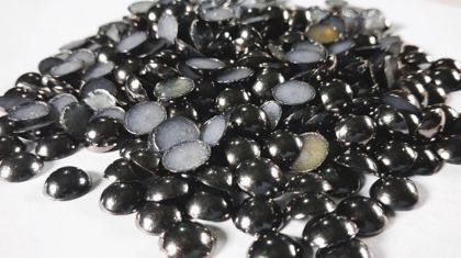 Hotfix zinc alloy convex studs - round - Hematite 10 mm
