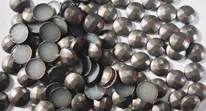 Hotfix zinc alloy convex studs - round - Antique Silver 12 mm