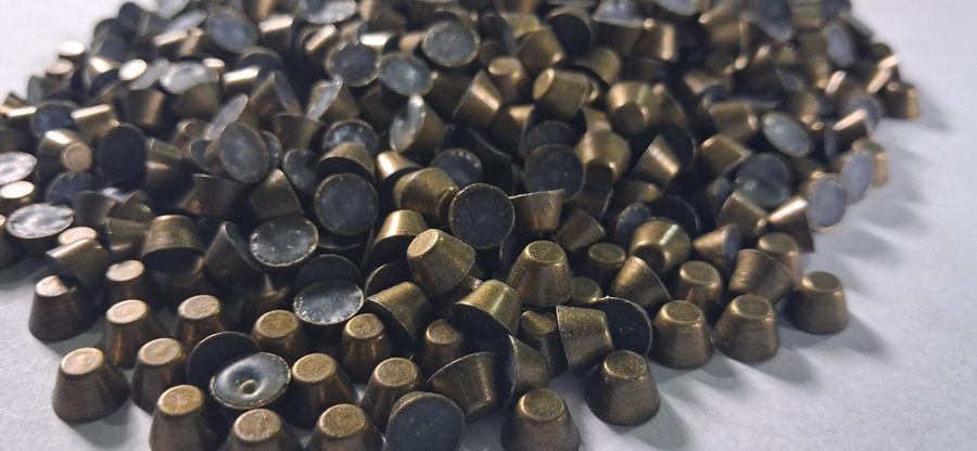 Hotfix zinc alloy convex studs - cup cone - Antique Gold 6 mm