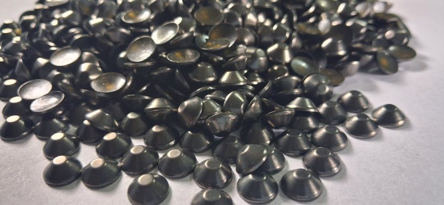 Hotfix zinc alloy convex studs - cup cone - Gray 8 mm