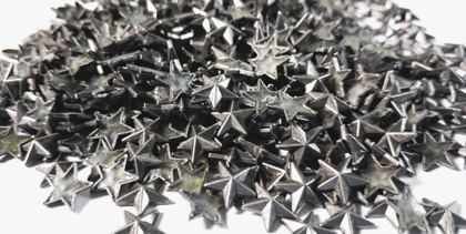 Hotfix zinc alloy convex studs - star - Antique Silver 9 mm
