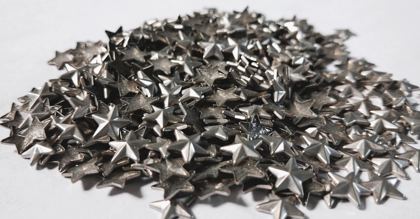 Hotfix zinc alloy convex studs - star - Matte Silver 9 mm