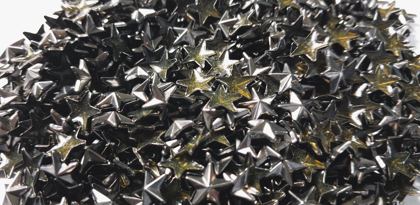 Hotfix zinc alloy convex studs - star - Hematite 9 mm