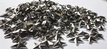 Hotfix zinc alloy convex studs - star - Silver 13 mm
