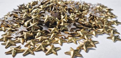 Hotfix zinc alloy convex studs - star - Gold 13 mm