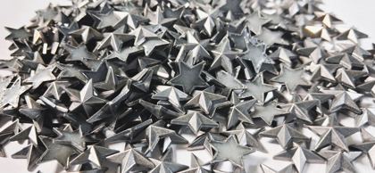 Hotfix zinc alloy convex studs - star - Gray 13 mm