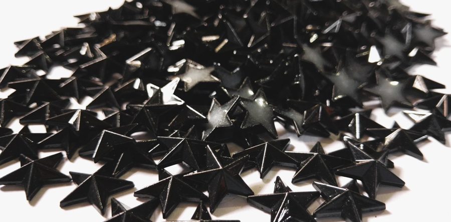 Hotfix zinc alloy convex studs - star - Black 13 mm