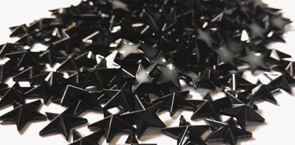 Hotfix zinc alloy convex studs - star - Black 13 mm