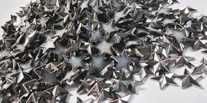 Hotfix zinc alloy convex studs - star - Hematite 13 mm