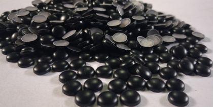 Hotfix aluminium convex studs - round - Matte Black 8 mm