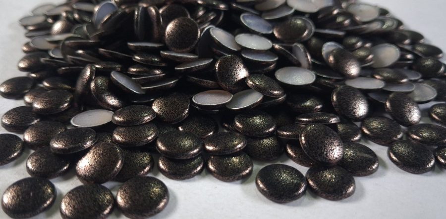 Hotfix aluminium convex studs - round - Brown 8 mm