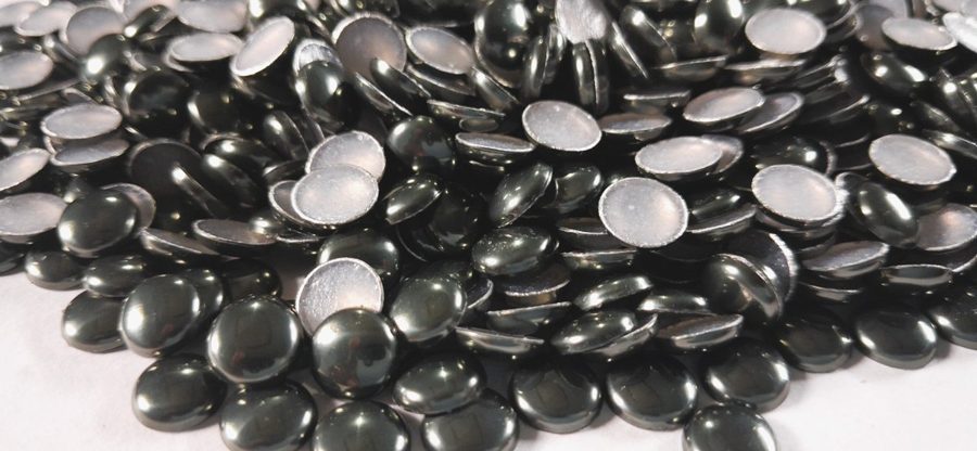 Hotfix aluminium convex studs - round - Gray 7 mm
