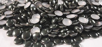 Hotfix aluminium convex studs - round - Gray 7 mm