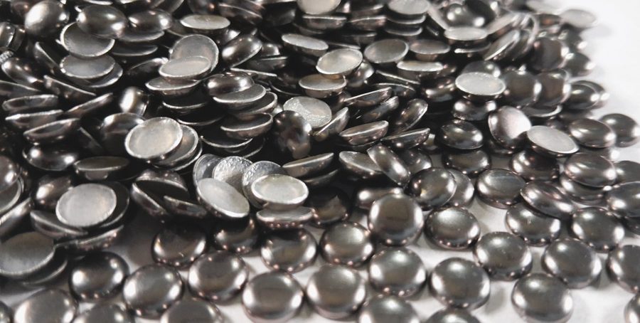 Hotfix aluminium convex studs - round - Gray 6 mm