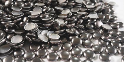 Hotfix aluminium convex studs - round - Gray 6 mm
