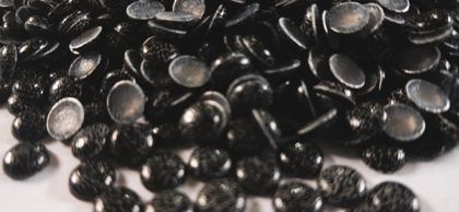 Hotfix aluminium convex studs - round - Black With Spray 6 mm