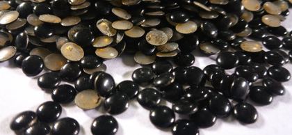 Hotfix aluminium convex studs - round - Black 6 mm