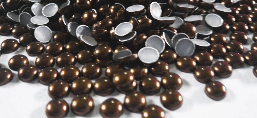 Hotfix aluminium convex studs - round - Antique Silver 6 mm