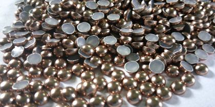 Hotfix aluminium convex studs - round - Antique Copper 5 mm