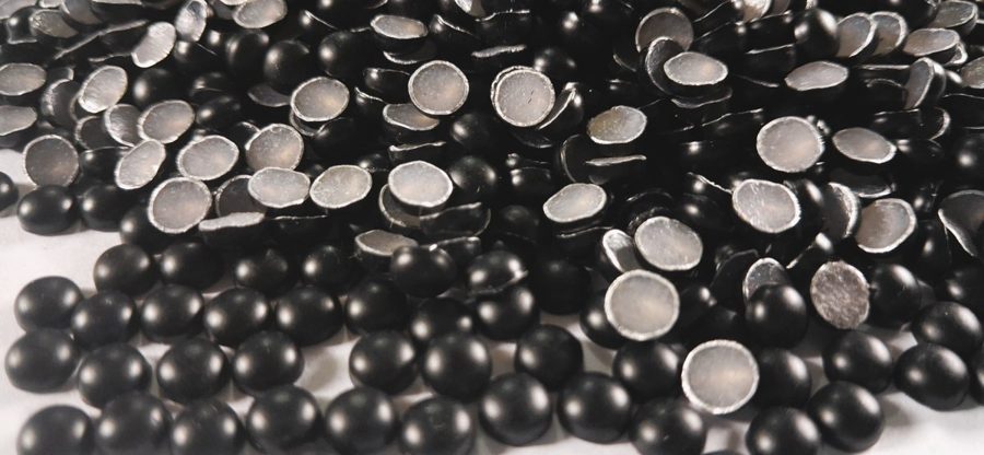 Hotfix aluminium convex studs - round - Matte Black 5 mm