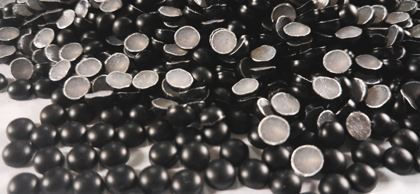 Hotfix aluminium convex studs - round - Matte Black 5 mm