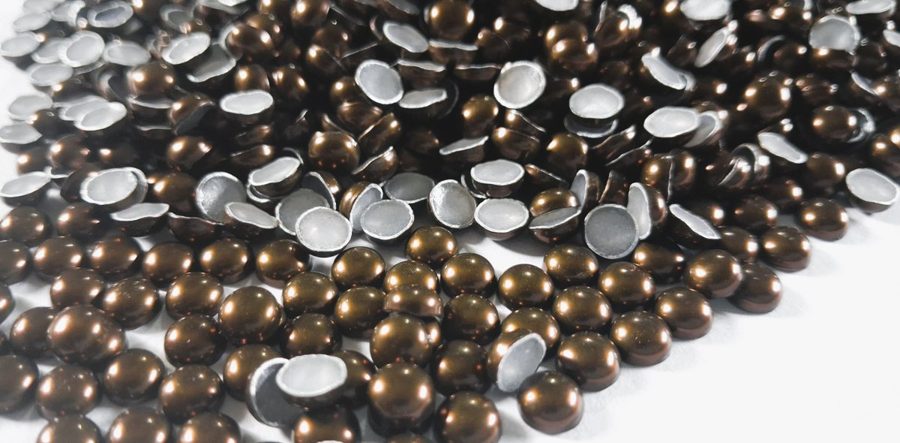 Hotfix aluminium convex studs - round - Brown 5 mm