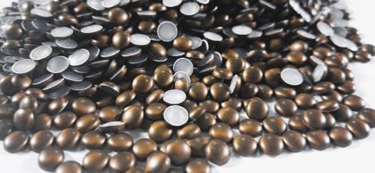 Hotfix aluminium convex studs - round - Antique Gold 5 mm