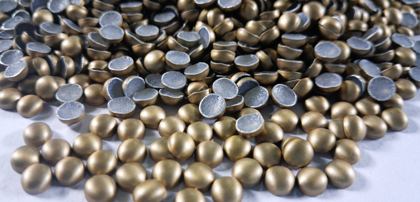 Hotfix aluminium convex studs - round - Gold 5 mm