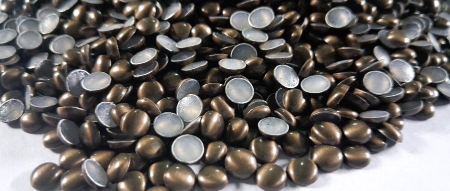 Hotfix aluminium convex studs - round - Antique Silver 5 mm