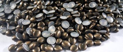 Hotfix aluminium convex studs - round - Antique Silver 5 mm