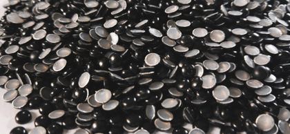 Hotfix aluminium convex studs - round - Matte Black 4 mm