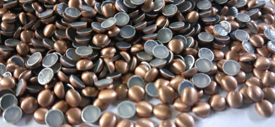 Hotfix aluminium convex studs - round - Copper 4 mm