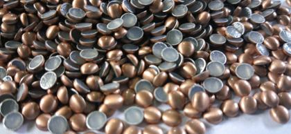 Hotfix aluminium convex studs - round - Copper 4 mm