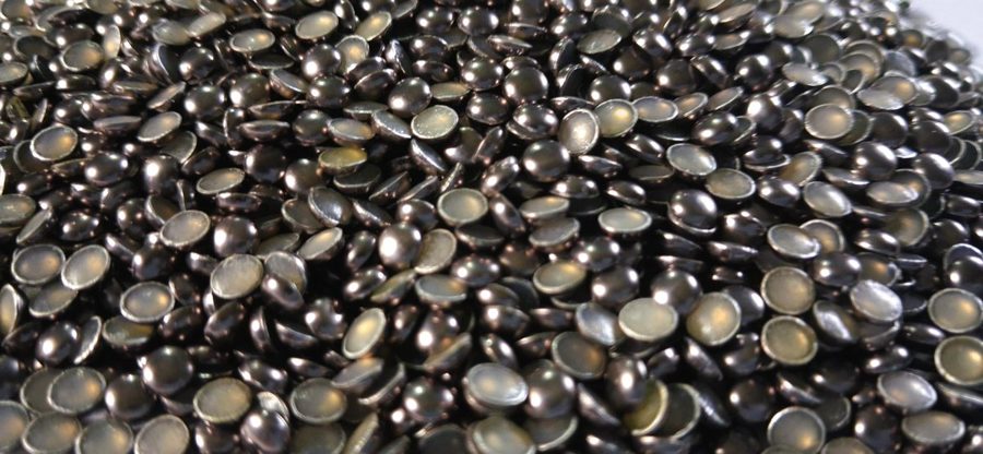 Hotfix aluminium convex studs - round - Antique Silver 4 mm