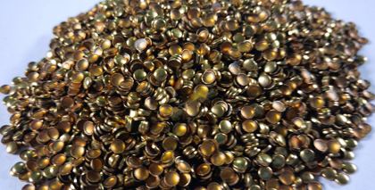 Hotfix copper convex studs - round - Gold 3 mm
