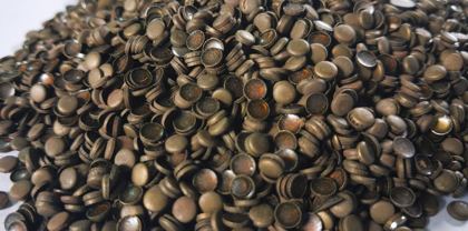 Hotfix copper convex studs - round - Antique Gold 3 mm