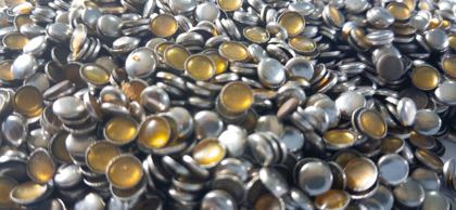 Hotfix copper convex studs - round - Silver 4 mm