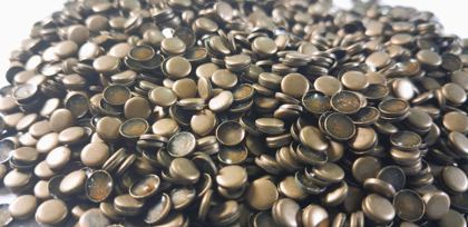 Hotfix copper convex studs - round - Antique Gold 4 mm