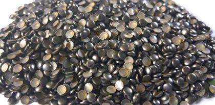 Hotfix copper convex studs - round - Gray 4 mm