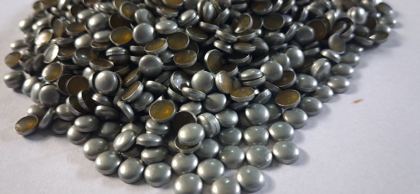 Hotfix copper convex studs - round - Matte Silver 5 mm