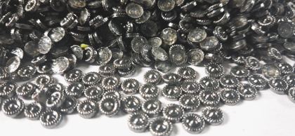 Hotfix copper convex studs - round - Gray 5 mm