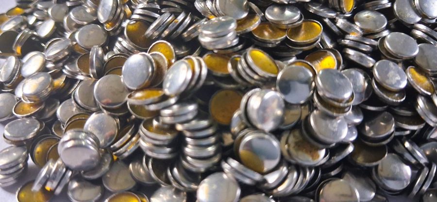 Hotfix copper convex studs - round - Silver 6 mm