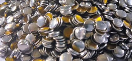 Hotfix copper convex studs - round - Silver 6 mm