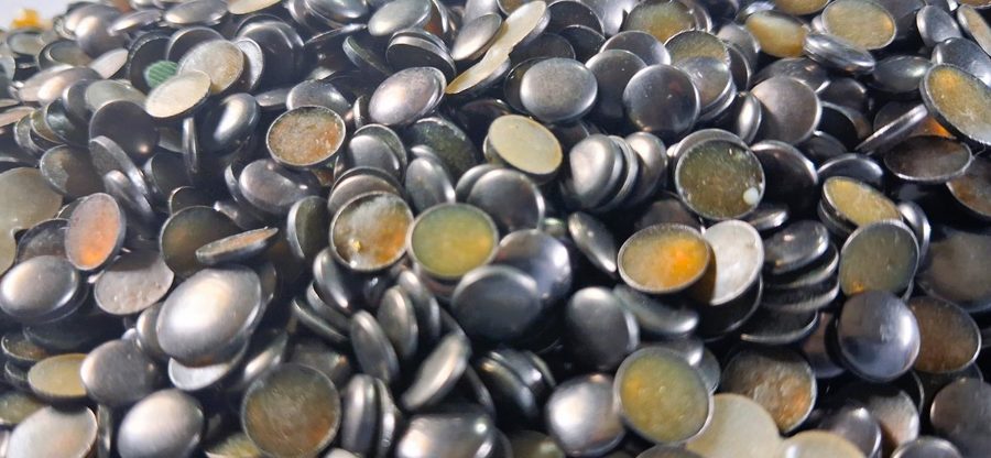 Hotfix copper convex studs - round - Gray 6 mm