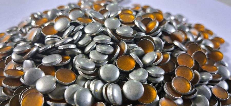 Hotfix copper convex studs - round - Matte Silver 7 mm