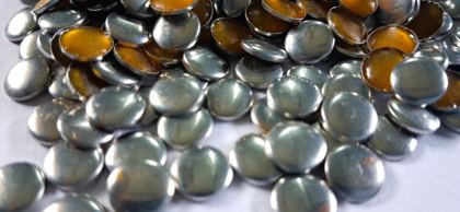 Hotfix copper convex studs - round - Silver 8 mm